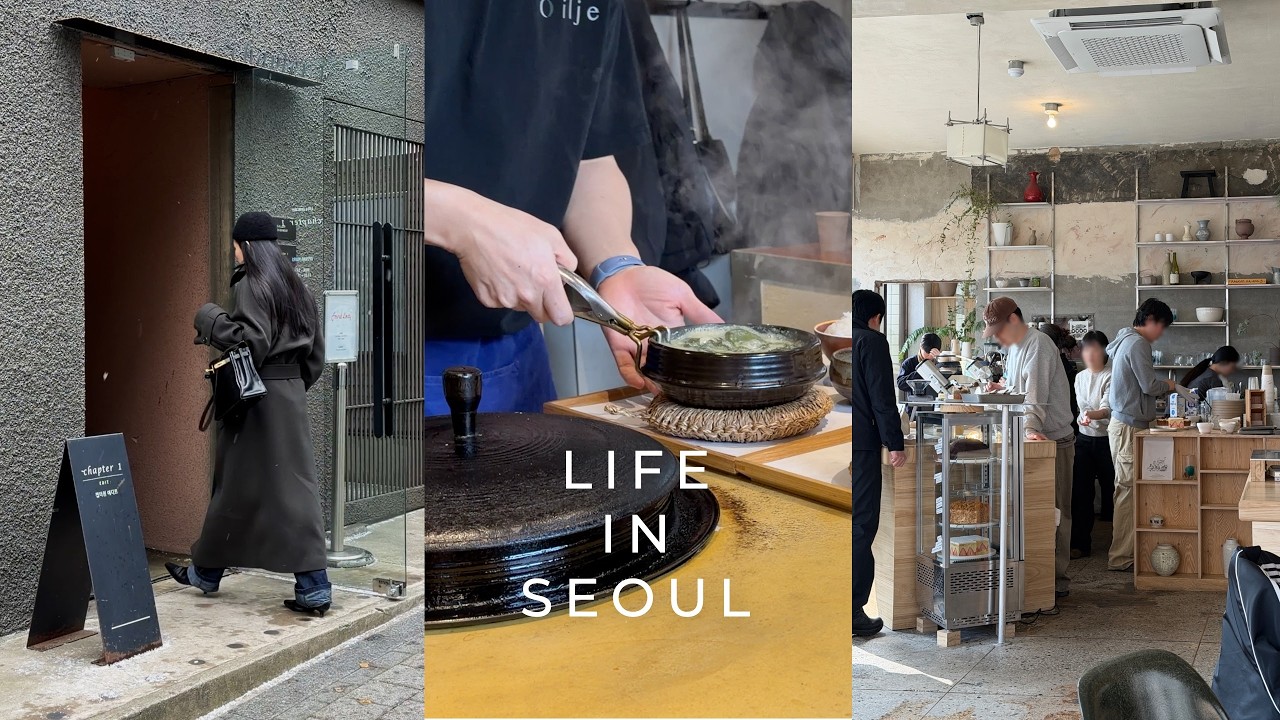 Seoul Vlog – Winter Eats, Cozy Cafes, Local Shopping in Yongsan & Gangnam | Fish Market Night